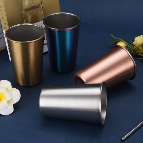 Modern and exquisite 304 stainless steel beer mug, stylish single-layer beverage coffee cup, simple home kitchen curling cup