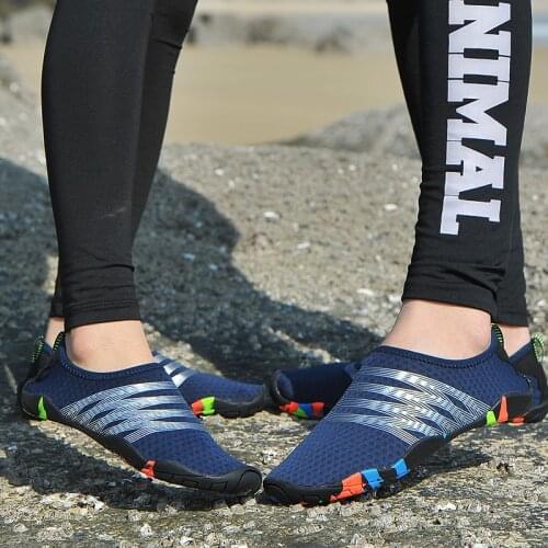 Chaussures Plage Men Women Big Size 46 Barefoot Swimming Diving Shoes Water Shoes Stretchy Socks For Beach Pool Dive Yoga Blue