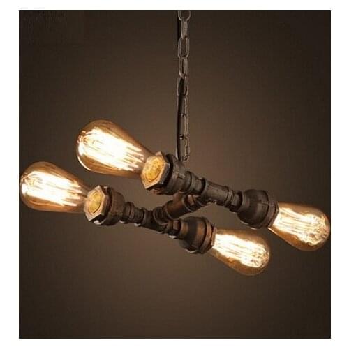 Retro Loft Style Edison Pendant Light Fixtures Metal Water Pipe Hanging Lamp Vintage Industrial Lighting Lamparas Colgantes