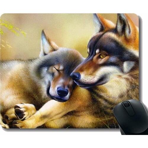 Rectangle Mouse Pad,Animal wolf Gaming Mousepad Mat
