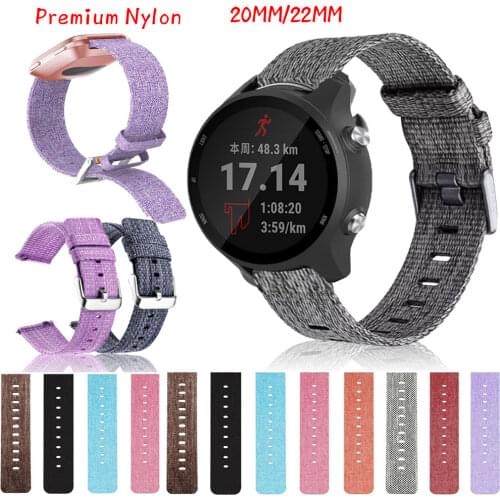20/22mm Sport Watchband Strap For Garmin Vivoactive 3 4 Forerunner 645 245 Watch Band NylonStraps/Polar Vantage M/Amazfit GTS 2e