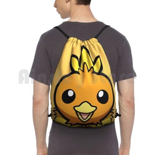 Torchic Backpack Drawstring Bag Riding Climbing Gym Bag Torchic Tor Chick Chic Chicken Pok Mon Pocket Monsters Starters