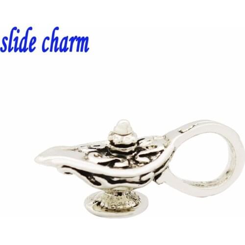 Slide charm Free shipping fashion gift lamp Arab charm beads fit Pandora bracelet