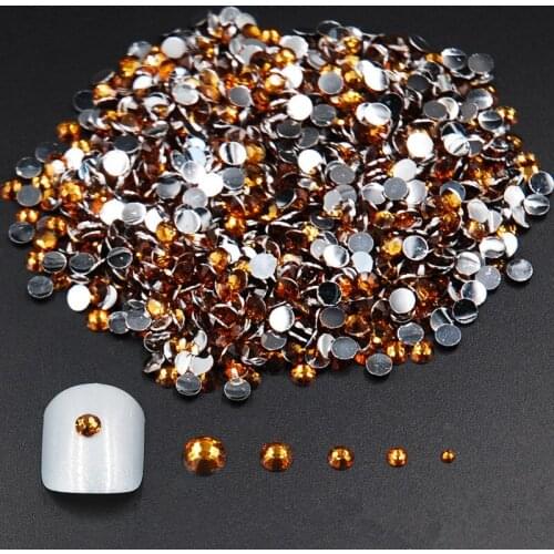 Mixed Sizes 2000pcs Arrive Fashion Shiny Acrylic Nail Art Glitter Charm Like Coffee Rhinestone Nail Tools DIY Beauty Decoration