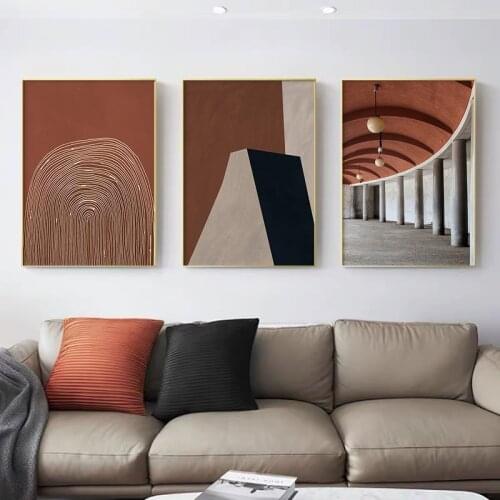 Modern Architecture Landscape Canvas Painting Abstract Fingerprint Poster and Print Nordic Wall Art for Living Room Home Decor