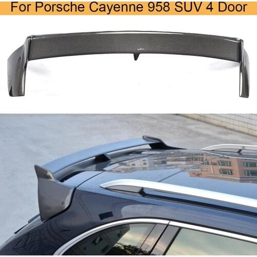 Carbon Fibre Race Rear Window Spoiler Lip Wing For Porsche Cayenne 958 Turbo S Sport 4 Door 2015 - 2017 Rear Window Roof Spoiler