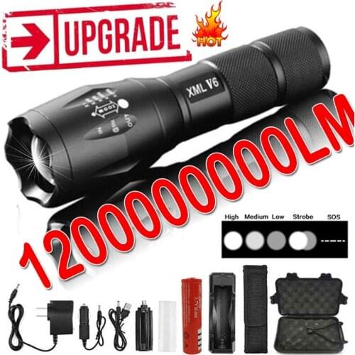 Tactical Flashlight USB Rechargeable IP68 Waterproof Ultra Bright Tactical Flash Light Torch 5 Lighting Modes For Camping 2021