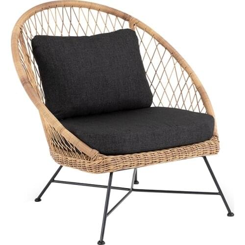 YL Customized Nordic Outdoor Furniture Bed & Breakfast Balcony Single Small Sofa Outdoor Courtyard Rattan Chair Three-Piece Set