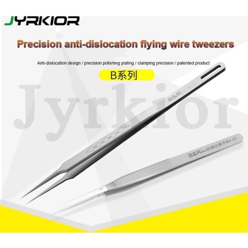 High Precision Stainless Steel Lengthen Ultra Fine Tip Anti-Dislocation Tweezer For Mobile Phone Motherboard Fly line BGA Repair