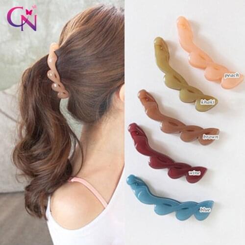 CN 1 Pcs Banana Hair Grip Clamp Clip Korean Hairpin Ponytail Holder Women Barrettes Headwear Braiding Tools Hair Accessories