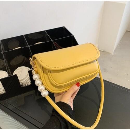 Wriufred Womens summer makeup crossbody bags for travel female messenger bag one-shoulder underarm bag pearl small square bag