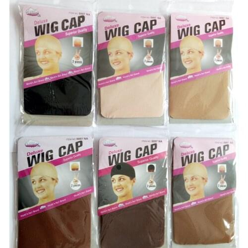 Hot Sale Wig Cap Hairnets for Weave 2 Pieces/Pack Hair Nets Stretch Mesh Wig Cap 6 Colors 30 Pieces/Lot(15bags)