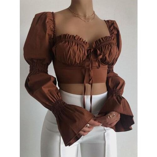 2021 New Abstract Print Crop Tops Sweater Women Long Sleeve Crew Neck Slim Fit Rib Knit Shirts Casual Knitwear Female