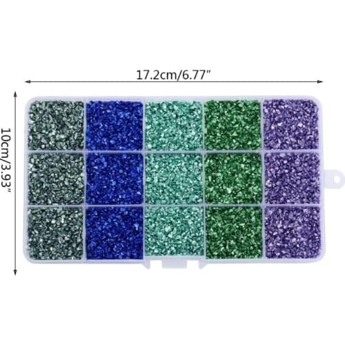 1 Box Glass Crushed Stones Glitter Irregular Glass Chips Epoxy Resin Mold Filler Nail Art Decoration DIY Crafts Jewelry Making