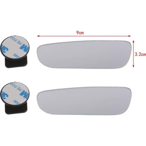 1Pair 360° Adjustable Frameless Wide Angle Convex Blind Spot Rearview Car Mirror