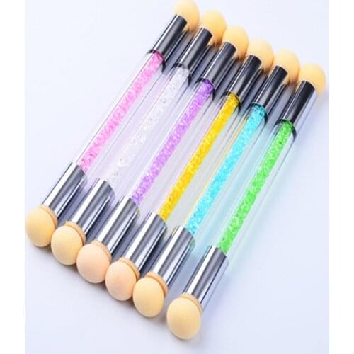 1pcs Nail Art Brush Sponge Brushes For Nails Gradient Bloom UV Gel Polish Manicure Tools Blooming Pen Multi-Colors Tool #TB17