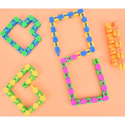 1pc Snake Puzzle Sensory Toys Stress Relief Rotate And Shape Sensory Toy Wacky Tracks Snap and Click Fidget Decompression Toys