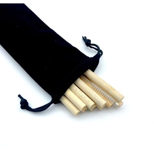 Reusable Drinking Straw 10PCS Bamboo Straw Set High Quality Eco-Friendly Straw With Cleaner Brush Bar Party Accessory