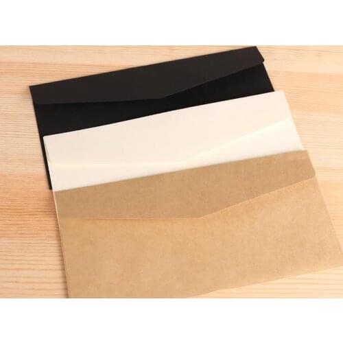 1000pcs 22*11cm kraft white black paper Envelope Message Card Letter Stationary Storage Paper Gift