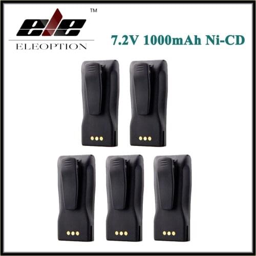 5 PCS Eleoption 7.2V 1.0AH 1000mAh Battery For Motorola Radio EP450 GP3138 GP3688 PM400 PR400 NNTN4496AR