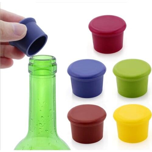 5 Colors Bottle Stopper Bottle Caps Wine Stopper Family Bar Preservation Tools Silicone Creative Design Safe And Healthy