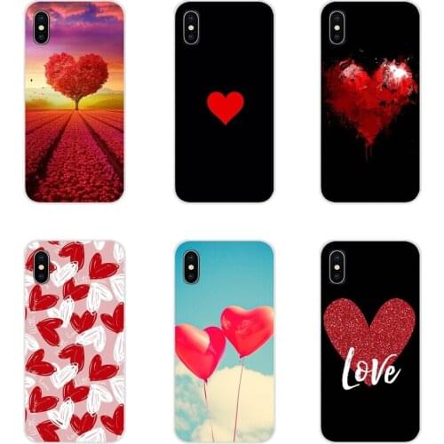 Accessories Phone Shell Covers Red Love Heart For Xiaomi Mi6 A1 5X 6X Redmi Note 5 5A 4X 4A 4 3 Plus Pro pocophone F1