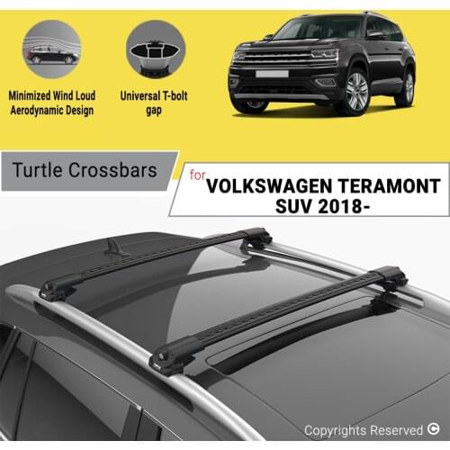 BARS FOR VOLKSWAGEN TERAMONT 2018 ON ALUMINUM ALLOY SIDEBARS CAR ROOF RACK LUGGAGE CARRIER CROSSBAR