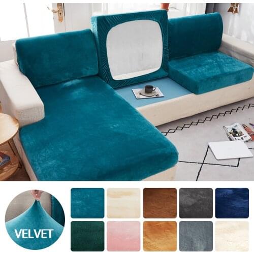 Velvet Sofa Cushion Cover Elastic for Living Room Corner Couch Cover Stretch 1/2/3/4 Seater Sofas Case Seat Slipcover