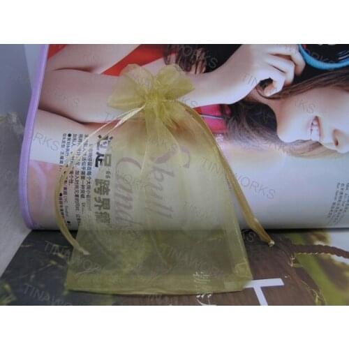 Free Shipping 200pcs/lot 7x9cm Cream Color Organza Bags Wedding Gift Bags Jewlery packing Gift Pouch