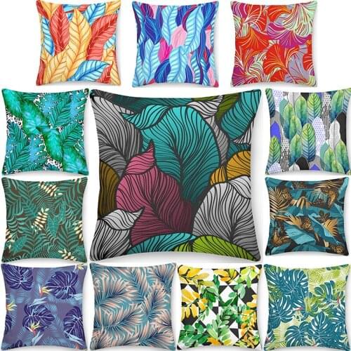 3D Printed Leaves Pillow Cases Home Decoration Plant Cushion Cover Bed Chair Decor Polyester Pillowcase
