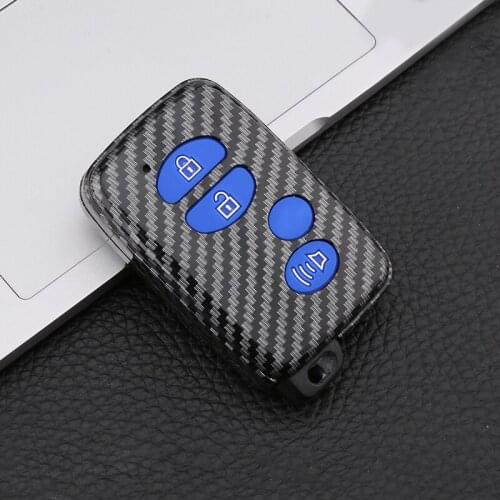 Carbon fiber Car Fob Key Cover Case For Toyota Land Cruiser Prado 150 Camry Crown Avalon Highlander Prius For Subaru Foreste XV
