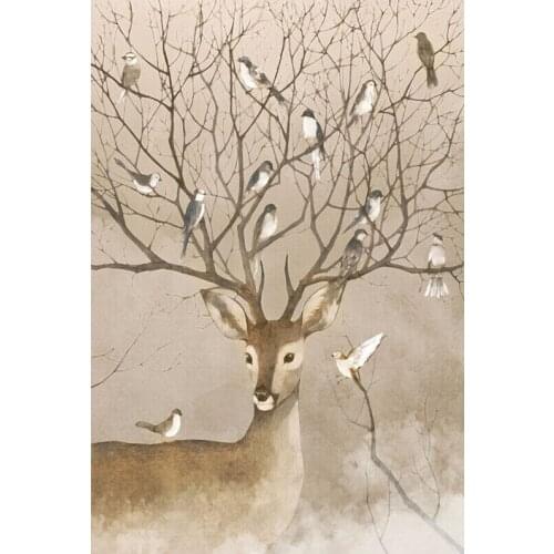 Branch deer The wooden puzzle 1000 pieces ersion jigsaw puzzle white card adult childrens educational toys