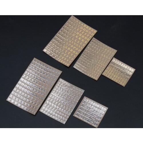 Glitter Letter Numbers Stickers Self-Adhesive Metal Stickers 26 Uppercase Letters Stickers DIY Decoration A-Z Stickers