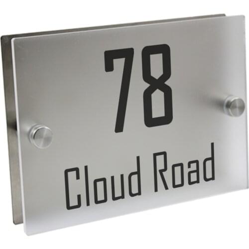 Doorplate Personalized House Number Door Sign Plaque Street Acrylic Matte Glass TOP House Address Plaques Outdoor Palte Signs