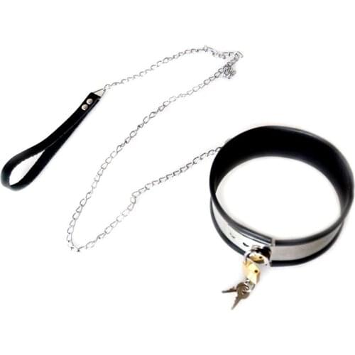 Stainless Steeel Slave Collar Towable Chain Sex Adult Collars 3 Color Choose Sexy Neck Collar Bondage Restraints Erotic Sex Toys