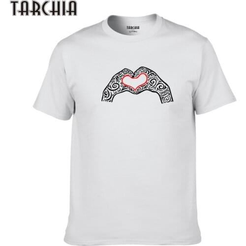 TARCHIA 2021 New Summer Brand Hand Love t-shirt Cotton Tops Tees Men Short Sleeve Boy Casual Homme Tshirt T Plus Fashion