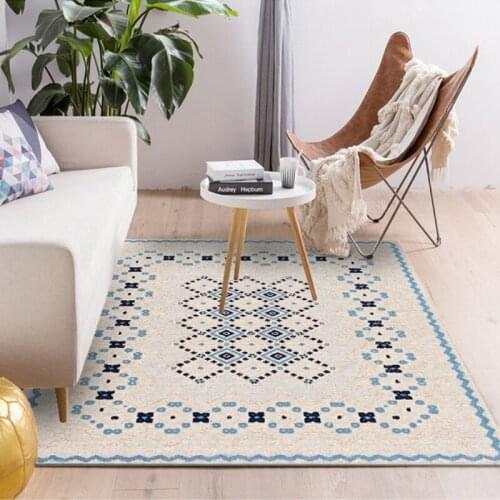 Mediterranean Style Home Carpets For Living Room Kids Bedroom Decor Non-Slip Floor Door Mat Simple Nordic Geometric Area Rugs
