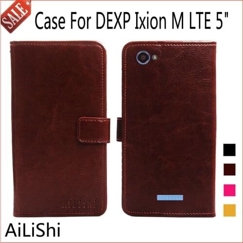 AiLiShi Leather Case For DEXP Ixion M LTE 5" Case Luxury Flip Protective Bag Cover Phone Wallet 4 Colors! High Quality