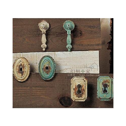 Creative Mediterranean Retro Handle Continental antique wardrobe door handle American pastoral drawer handle small pendant