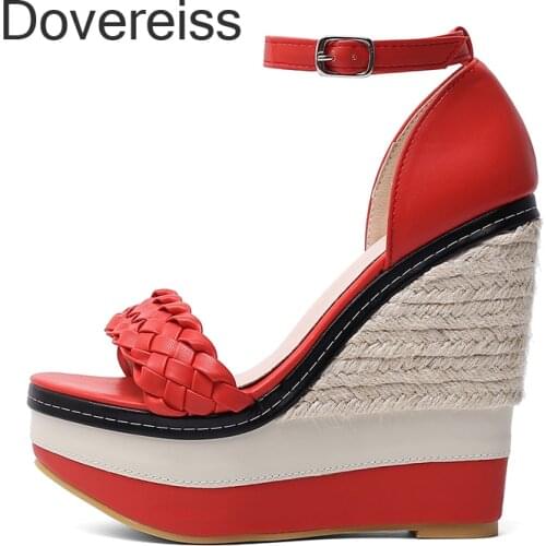 Summer Women Wedges Sandals Fashion Sexy New Buckle High Heels Waterproof Party Shoes Consice Height