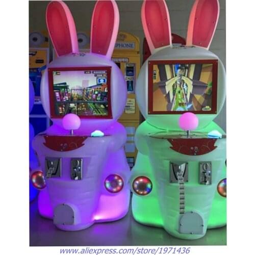 Cute Rabbit Amusement Machine Coin Operated Arcade Video Game Machine For Kids