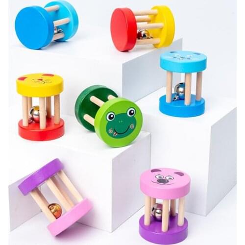 Musical Montessori Early Educational Toy Toddler Rattles Childrens Toys Wooden Rattles Baby Grasp Play Game Infant Bead Toys
