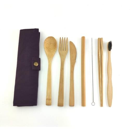 Cutlery set environmentally friendly reusable personalized customization Bamboo Cutlery Set