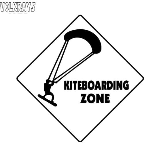 Volkrays Car Sticker Kiteboarding Crossing Sign Zone Whole Accessories Reflective Waterproof Sunscreen Vinyl Decal,14cm*14cm