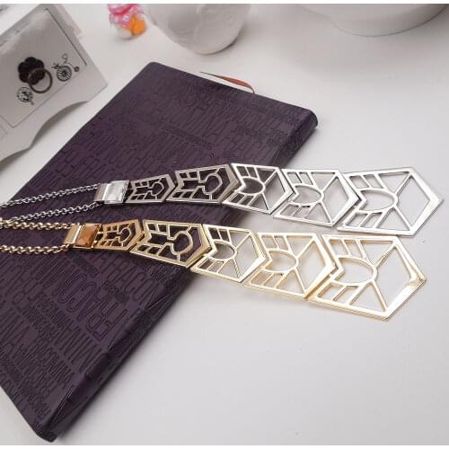 2018 New Hot Sale Gold&Silver Five sections Tie Necklace Wedding Jewelry Party Gift Pendent Necklace Chain EV-8229