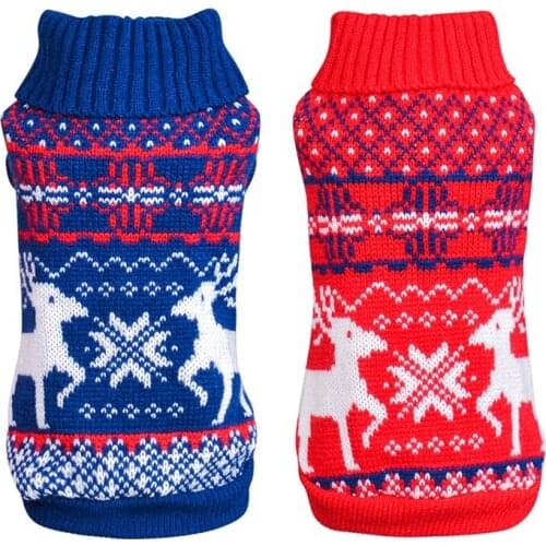 Pet Dog clothes Knitted Dog clothes Costume for Autumn Winter Puppy Warm Sweater Christmas Elk Coat for Small Medium dogs