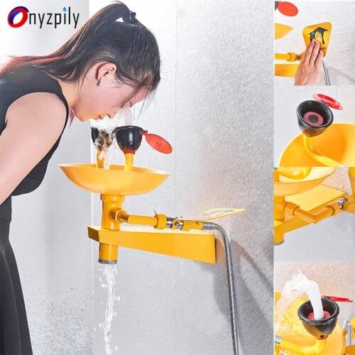 Onyzpily Stainless Steel Cartoon Compound Eye Washer Emergency Spray Vertical Shower Shower Eye Washing Machine
