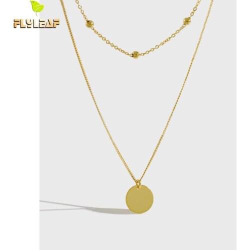 Flyleaf Double Chain Sequin Choker Necklace Women 2020 New Trend 100% 925 Sterling Silver Lady Fashion Jewelry Colar