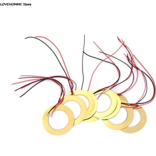 10pcs 35mm High Quality Piezo Ceramic Element Sounder Sensor Trigger Drum Disc With Cable Piezoelectric Buzzer Copper