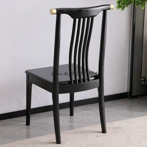 All Solid Wood New Chinese Dining Chair Home Back Chair Wooden Wooden Chair Log With Bar Complete Oak Chair Stool